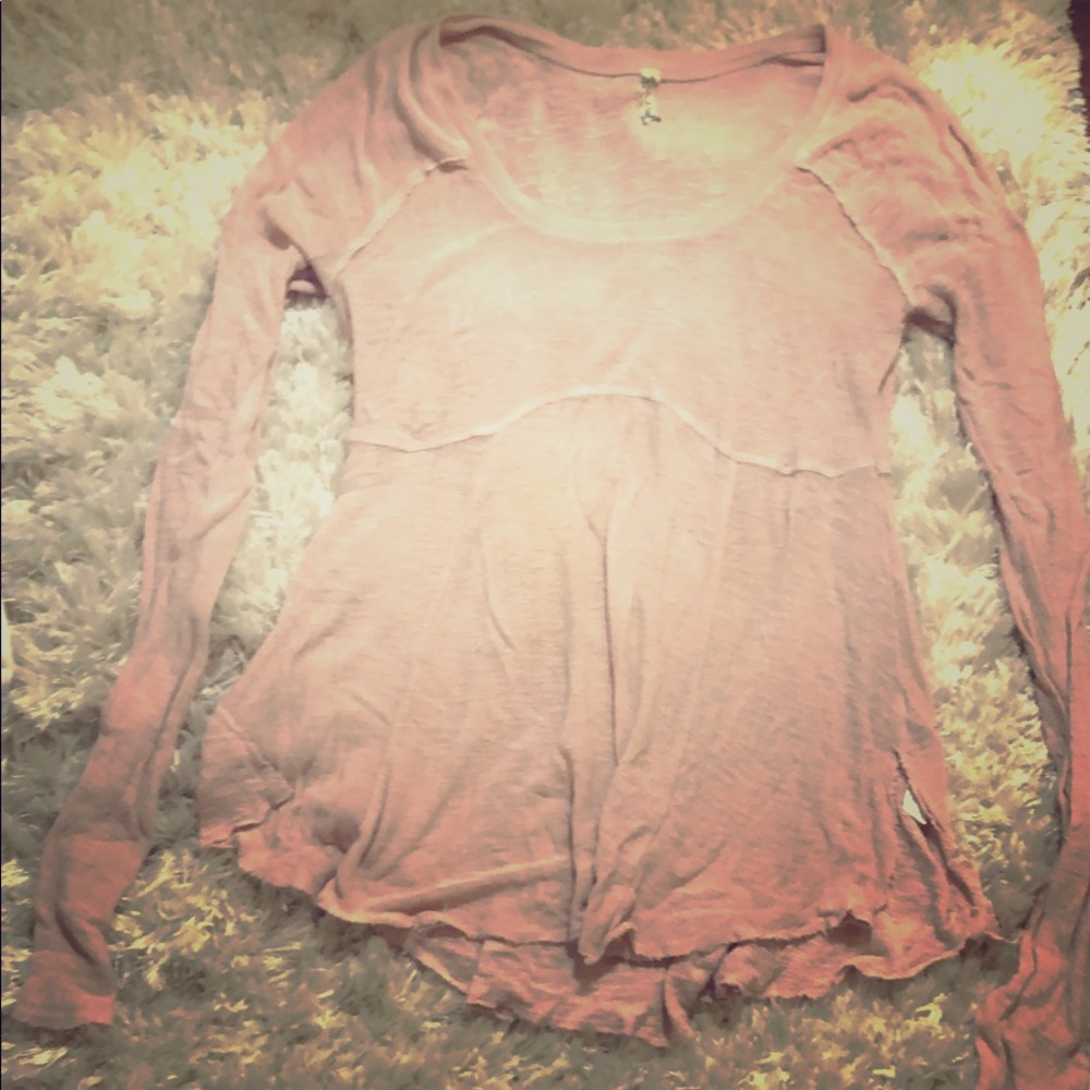 Free People Light pink long sleeve